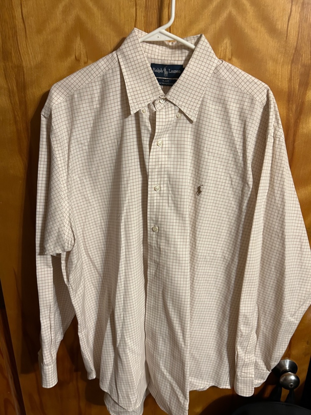 Ralph Lauren Men's Check Dress Shirt - Cream and Light Brown